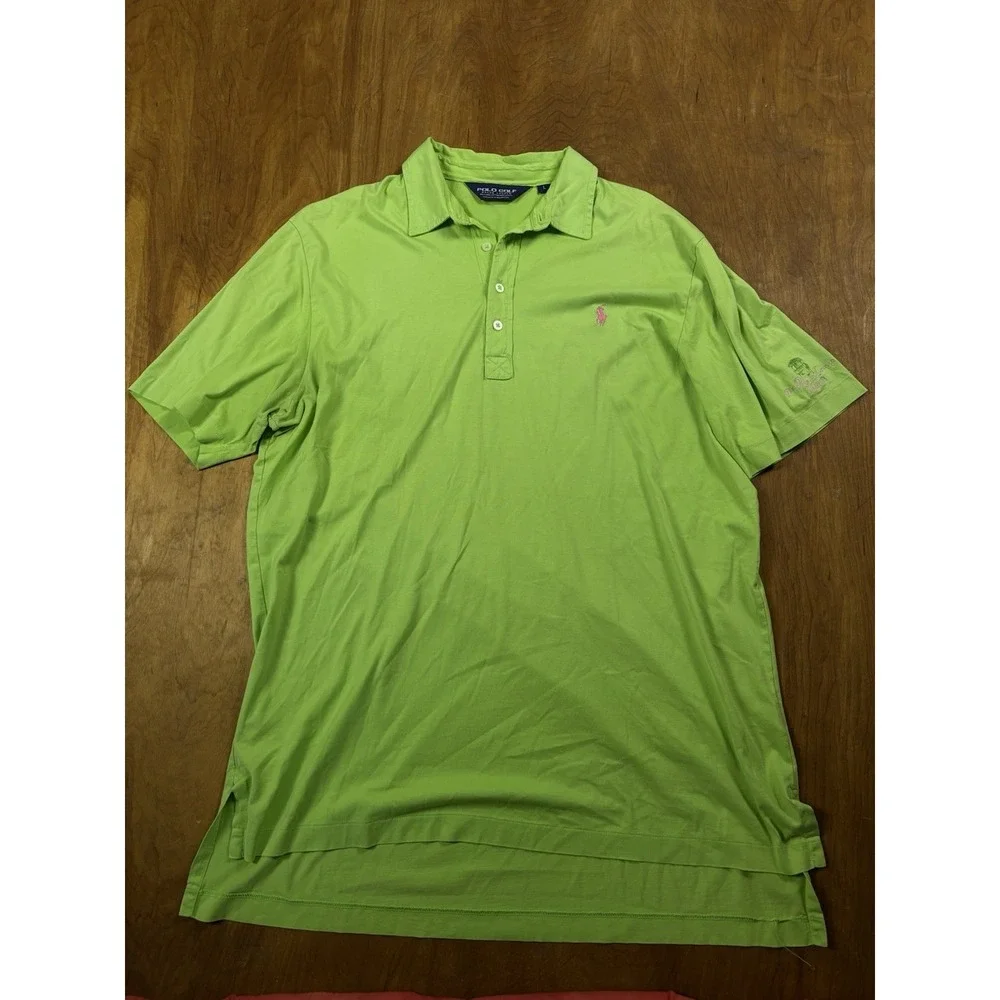 Polo Ralph Lauren Performance Polo Shirt Mens L Green La Cantera Palmer Golf - Picture 2 of 9